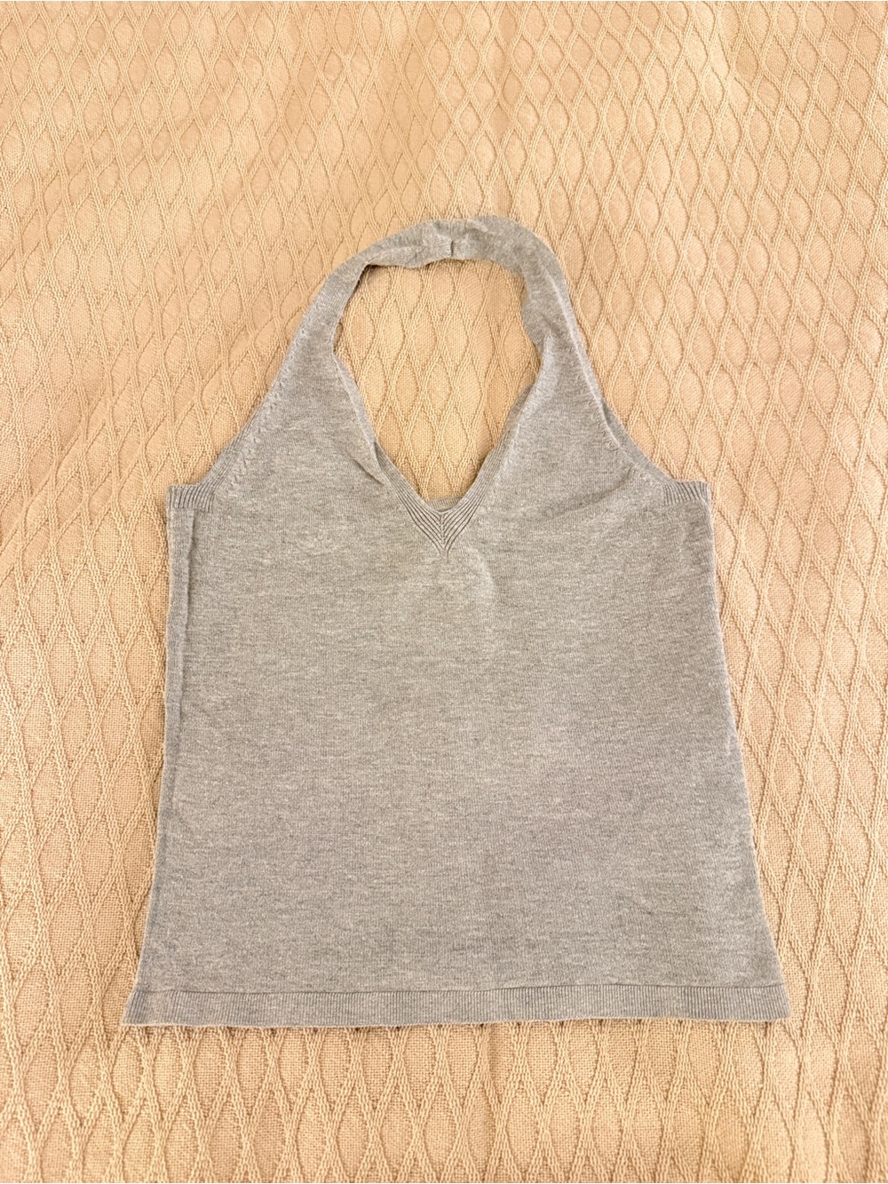 Banana Republic Light Gray Halter Knit Tank Top